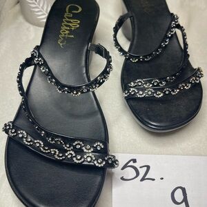 Callisto Women's Black Embellished Sandals